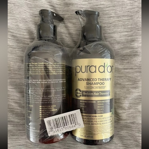 Pura D’or Other - PURA D'OR Advanced Therapy Shampoo & Conditioner Set Reduces Thinning 16oz NEW